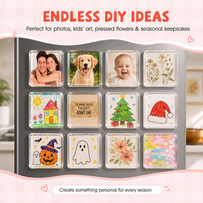 💕 DIY 3D Crystal Clear Acrylic Photo Fridge Magnet Kit – Create Personalized Memory Keepsakes 🎞✨
