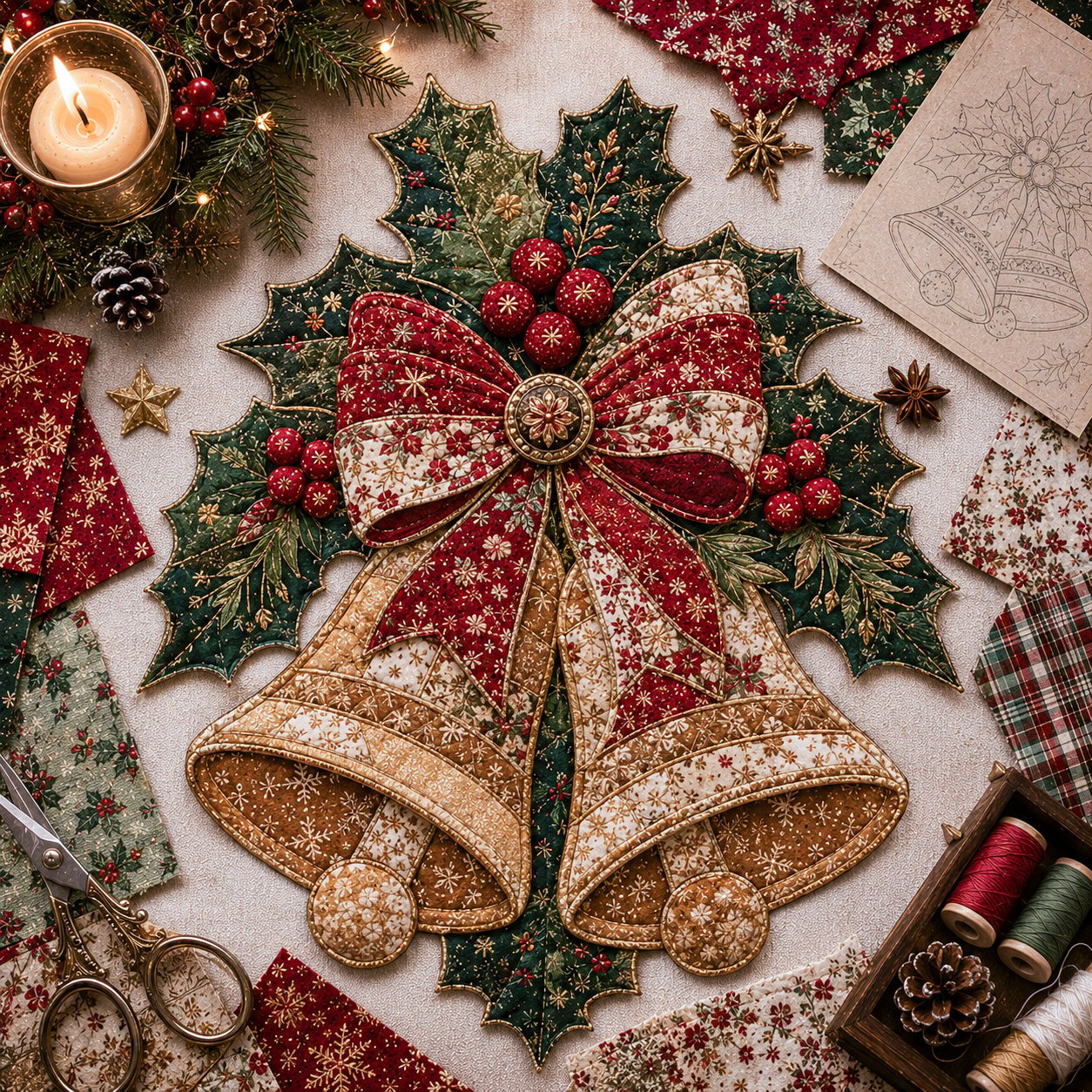 🔥LAST DAY 50% OFF - 🎅Christmas Patchwork Fabric DIY Decor Kit
