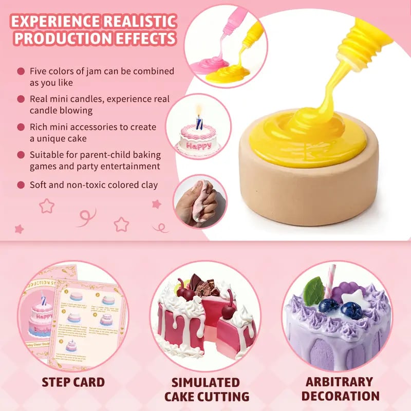 🍰Ultimate Mini Cake DIY Kit for Kids | Create 10+ Realistic Pretend Dessert🎁Perfect Gift for Creative Kids & Baking Lovers