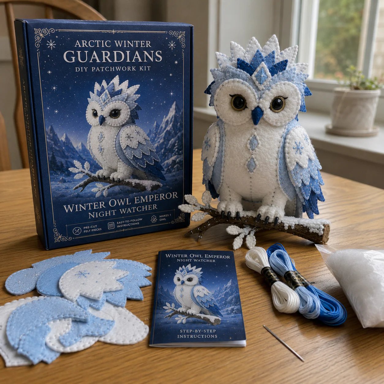 ❄️ Arctic Guardian DIY Kit – Pre‐Cut, Beginner Friendly, 3D Felt Plush 🧵