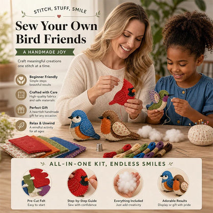 🧶Beginner-Friendly🐦DIY Fabric Animal Craft Kit – Creative Handmade Art