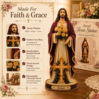 ✝️Sacred Jesus Statue 3D Beaded DIY Kit💕