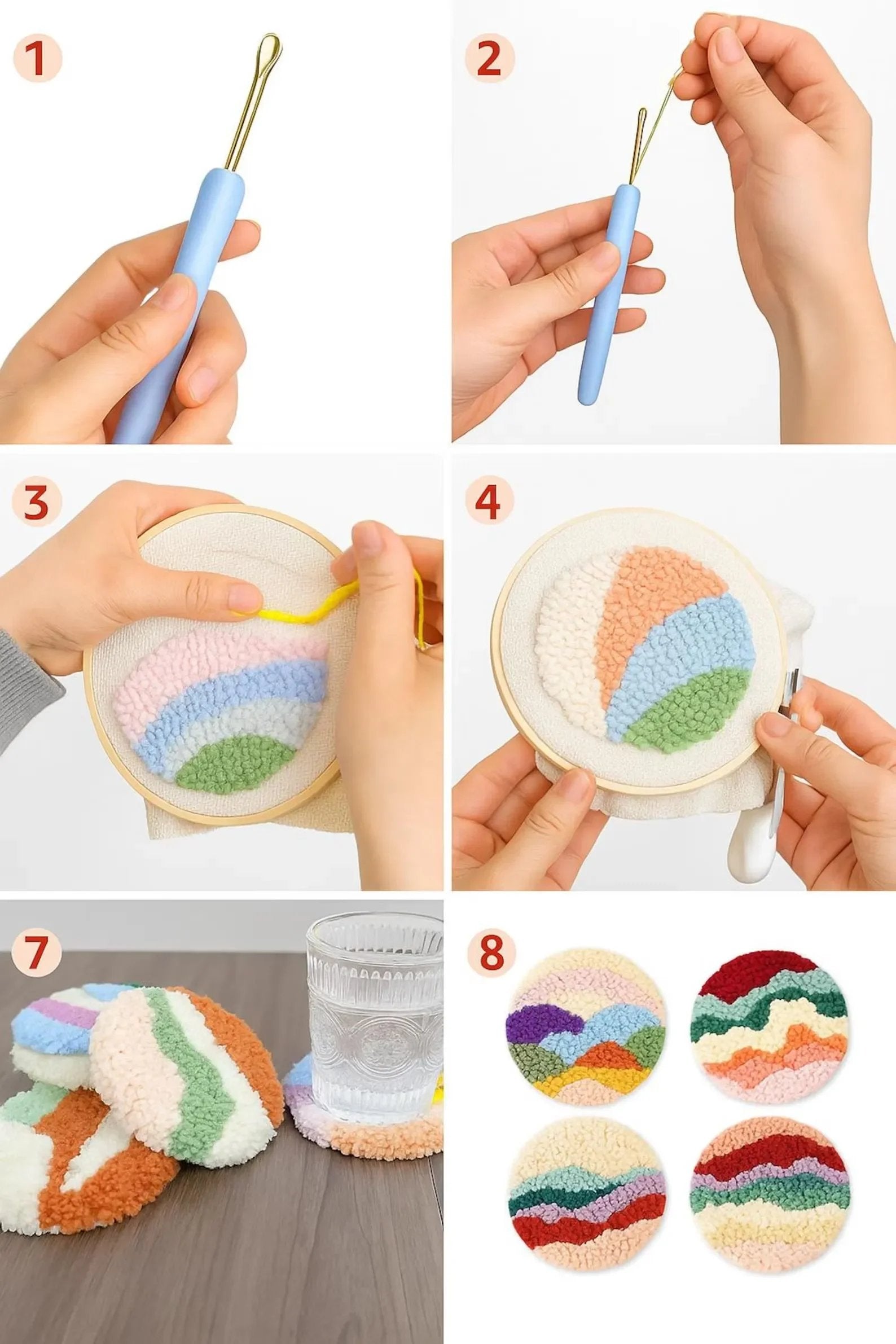 🐦🧶DIY Bird Coasters Punch Needle Kit☕