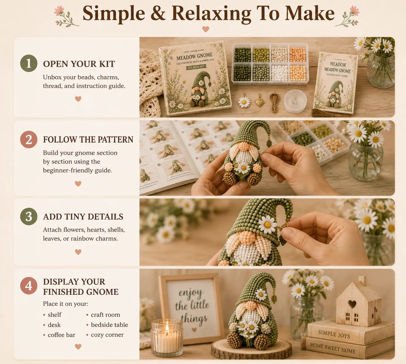 🔥Last Day BUY 3 GET 1 FREE💕Cozy Gnome DIY Bead Kit Collection– Collect All 12 Gnome