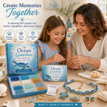 🔥 LAST DAY 49% OFF – 🌊✨ Ocean Guardian DIY Beaded Anklet Kit | Luxury Ocean Theme Anklet with Color-Matched Beads & Sea Charms DIY Coastal Jewelry 🐚✨