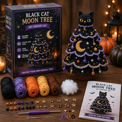 🔥 LAST DAY 49% OFF – 🎃 Halloween Tree DIY Crochet Kit | All-In-One Kit for a Layered 7-Inch Spooky Tabletop Decoration 🧶👻✨
