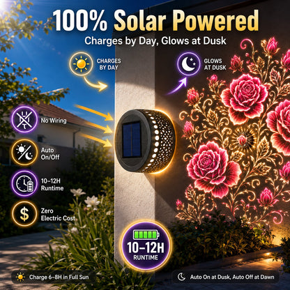 ✨Smart App-Controlled Solar Wall Projection Light (Custom DIY Patterns & Team Logos Edition)