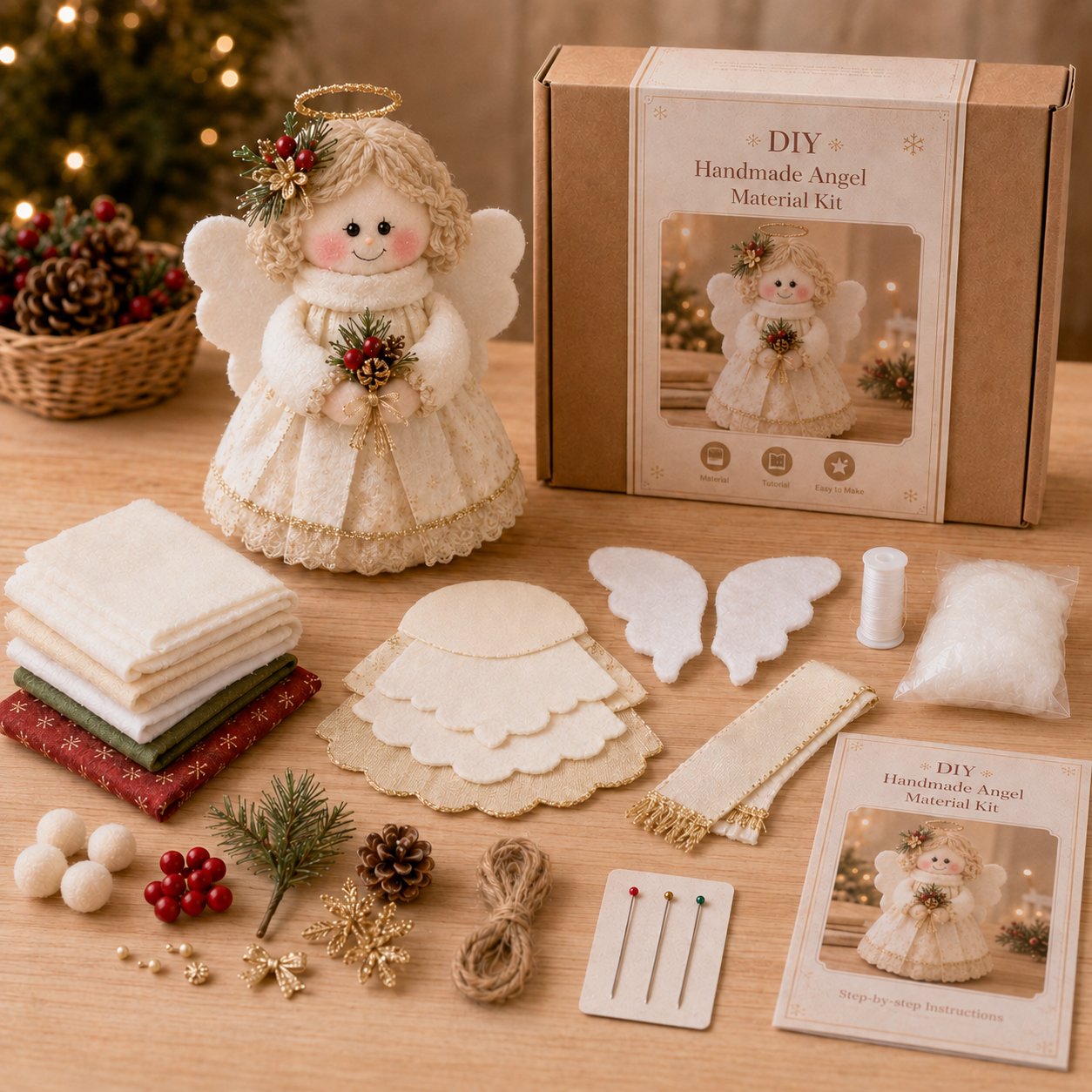 🔥 LAST DAY 49% OFF – ☃️ DIY Christmas Snowman Craft Kit | Layered Fabric Keepsake for Tabletop Display, Tree Hanging & Festive Bag Decor 🎄✨