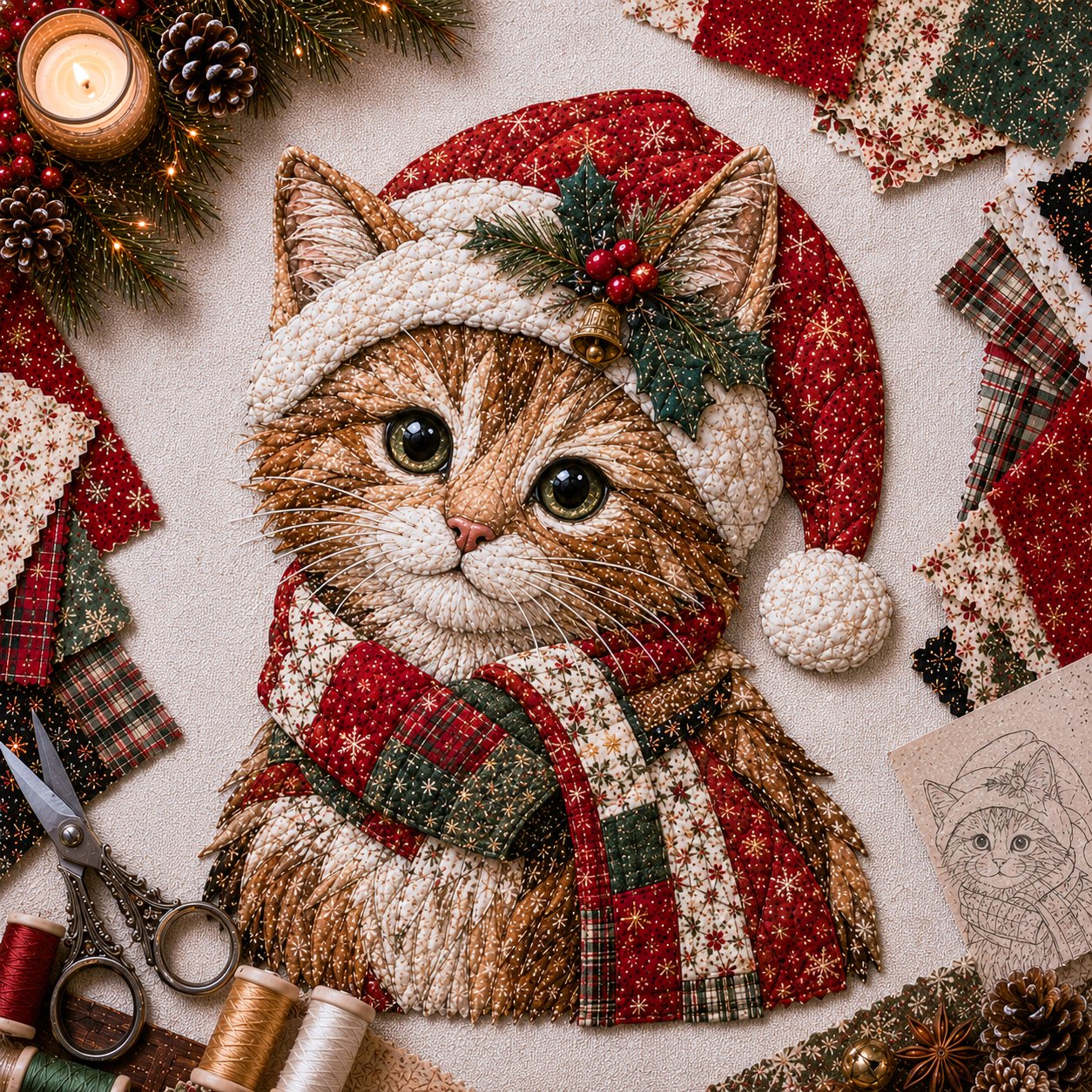 🔥LAST DAY 50% OFF - 🎅Christmas Patchwork Fabric DIY Decor Kit