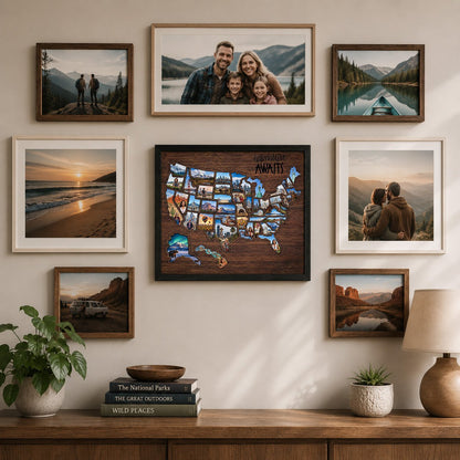 🇺🇸 Wooden USA Travel Map Puzzle🧩 DIY Your Own USA Photo Map & Track Every Journey✨