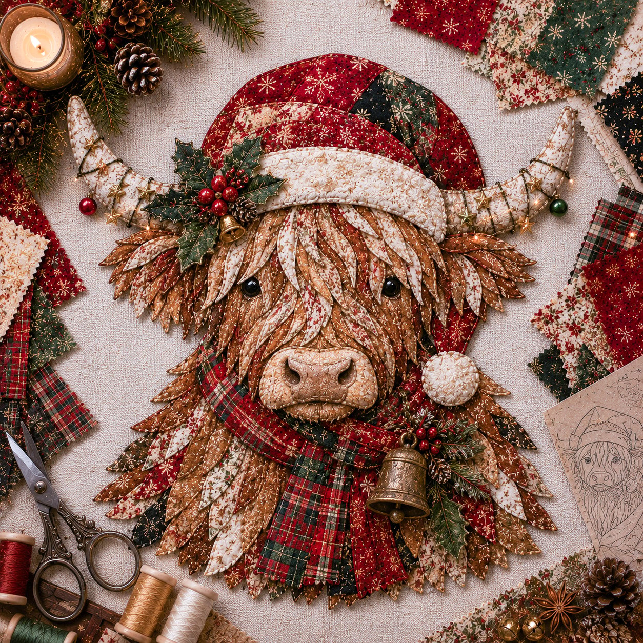🔥LAST DAY 50% OFF - 🎅Christmas Patchwork Fabric DIY Decor Kit
