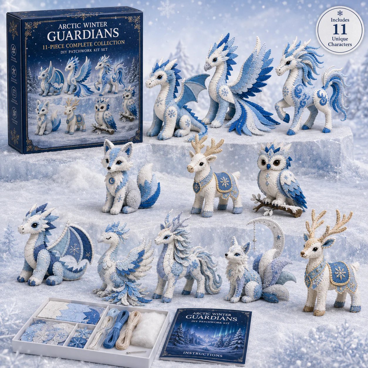 ❄️ Arctic Guardian DIY Kit – Pre‐Cut, Beginner Friendly, 3D Felt Plush 🧵