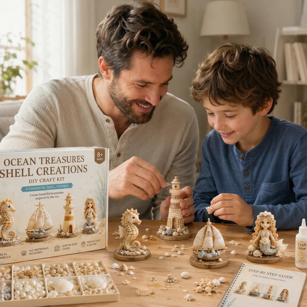 DIY Seashell Craft Kit – Create Ocean-Inspired Shell Figures & Keepsake Decor