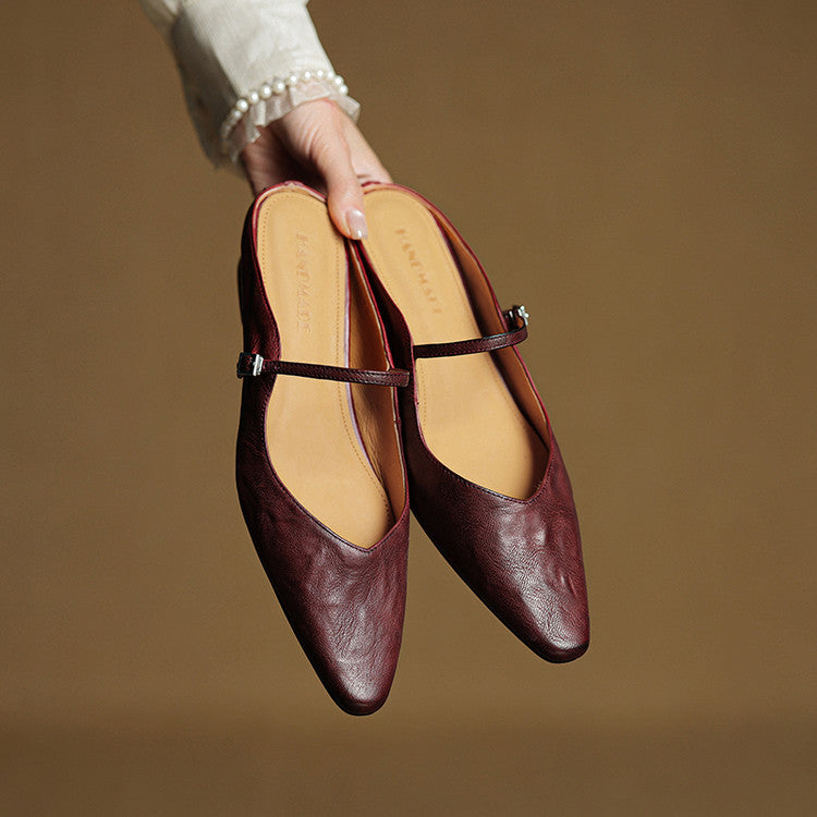 Thea Genuine Leather Mules