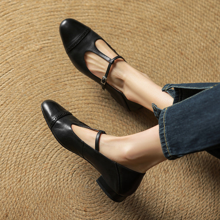 Miska Genuine Leather Flats