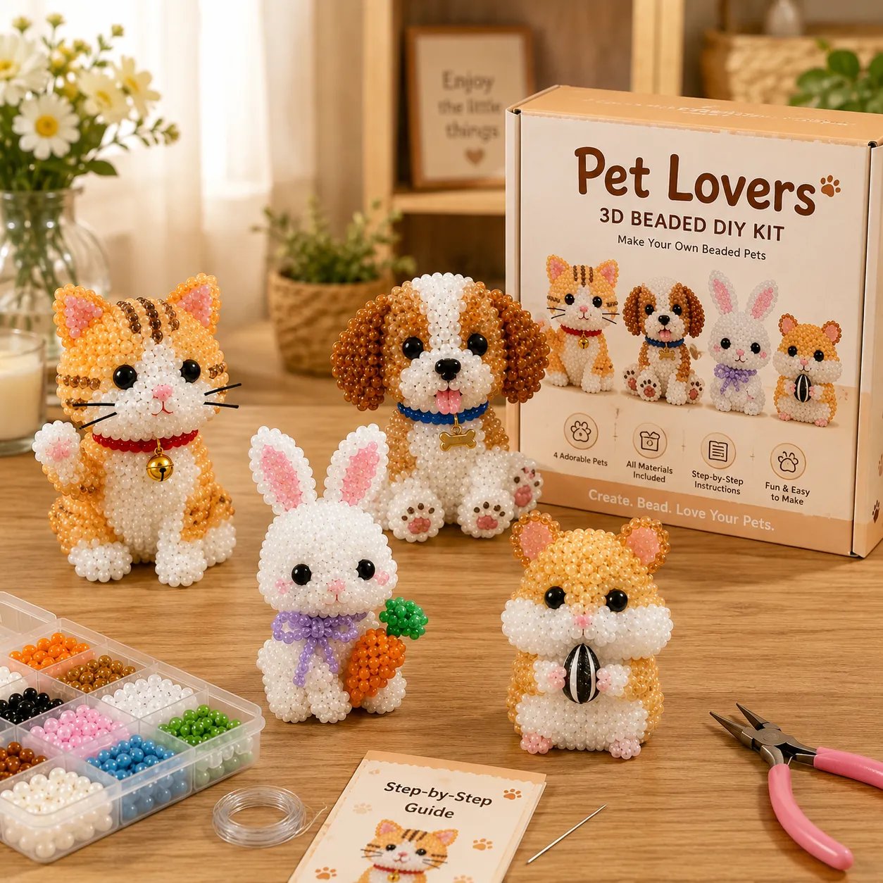 🧵✨Tiny 3D Beaded Animal DIY Kit
