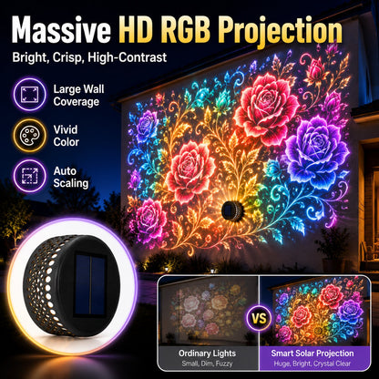 ✨Smart App-Controlled Solar Wall Projection Light (Custom DIY Patterns & Team Logos Edition)