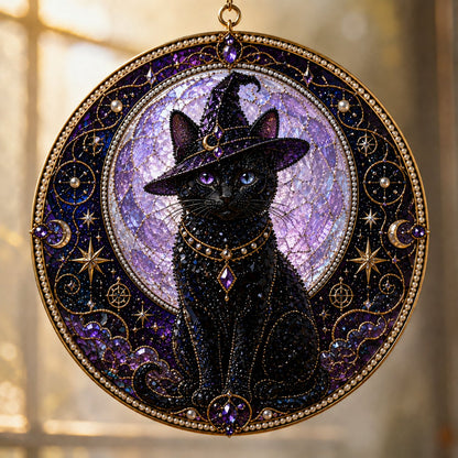 🔥Last Day 50% OFF - 🌙 DIY Celestial Black Cat Window Hanging Kit | 3D Pearl Bead Suncatcher 🔮✨(📦Buy 2 Free Shipping)