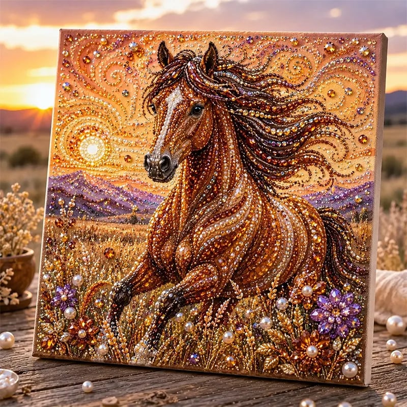 🐾🌿 Premium 3D Pearl Animal Wall Art Kit | Luxury Flocked Canvas with Scratch-Resistant Non-Fading Pearl Beads DIY Nature-Inspired Decor ✨