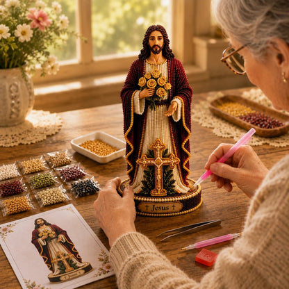 ✝️Sacred Jesus Statue 3D Beaded DIY Kit💕