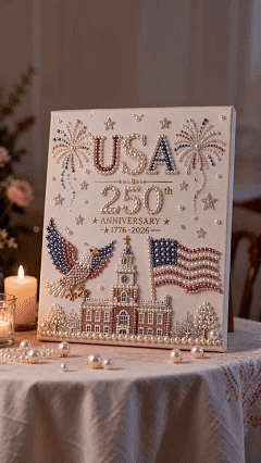🇺🇸 USA 250th Anniversary DIY Pearl Painting Kit ✨❤️‍🔥