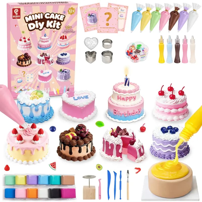 🍰Ultimate Mini Cake DIY Kit for Kids | Create 10+ Realistic Pretend Dessert🎁Perfect Gift for Creative Kids & Baking Lovers