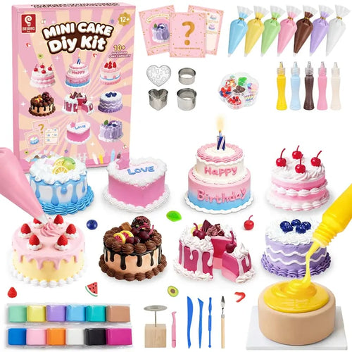 🍰Ultimate Mini Cake DIY Kit for Kids | Create 10+ Realistic Pretend Dessert🎁Perfect Gift for Creative Kids & Baking Lovers