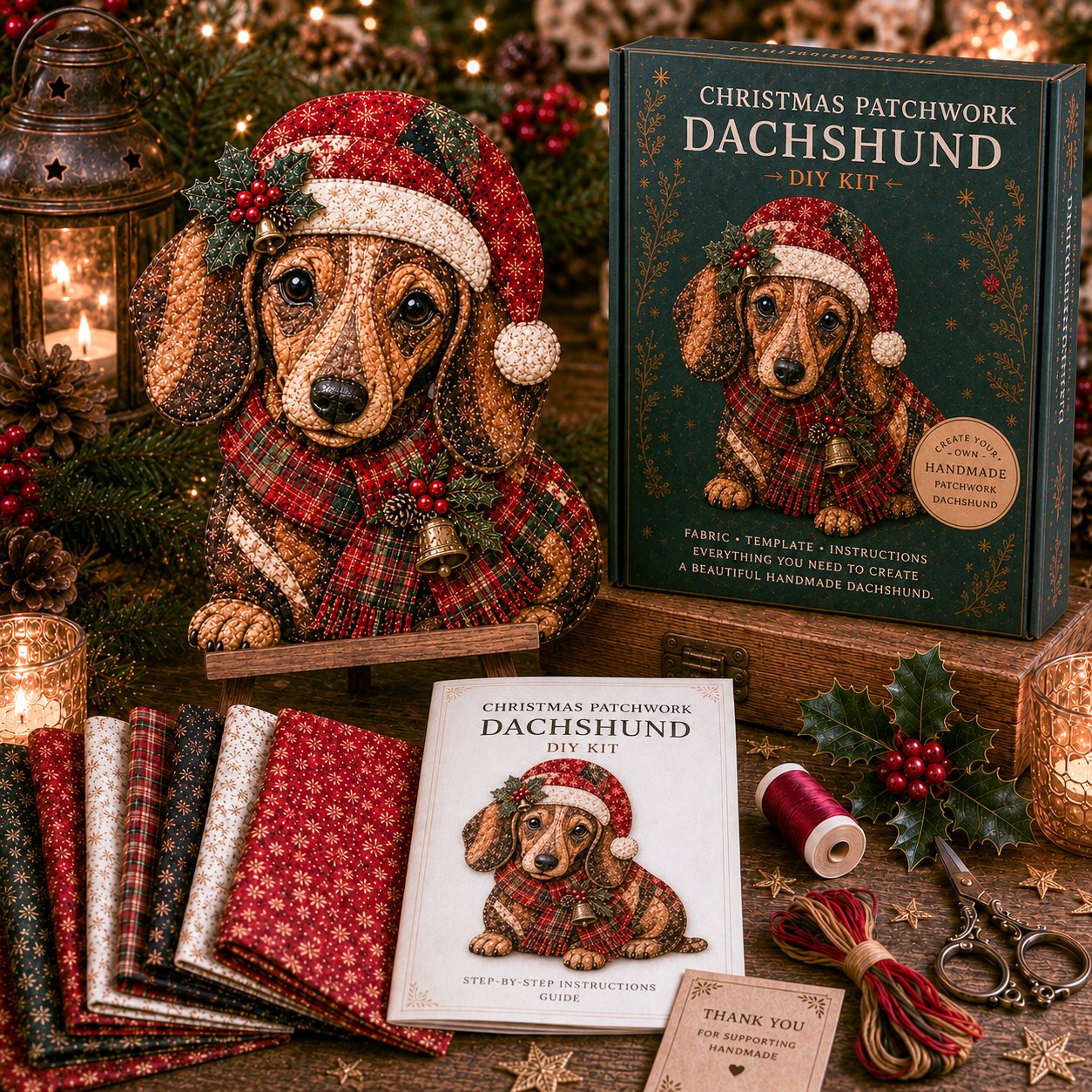 🔥LAST DAY 50% OFF - 🎅Christmas Patchwork Fabric DIY Decor Kit
