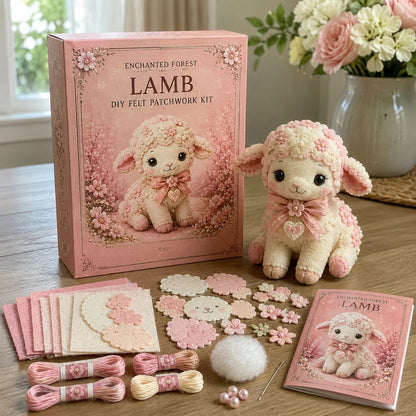🔥LAST DAY 50% OFF - 💗Pink Woodland Friends DIY Felt Sewing Kit – Make Your Own Cute Animal