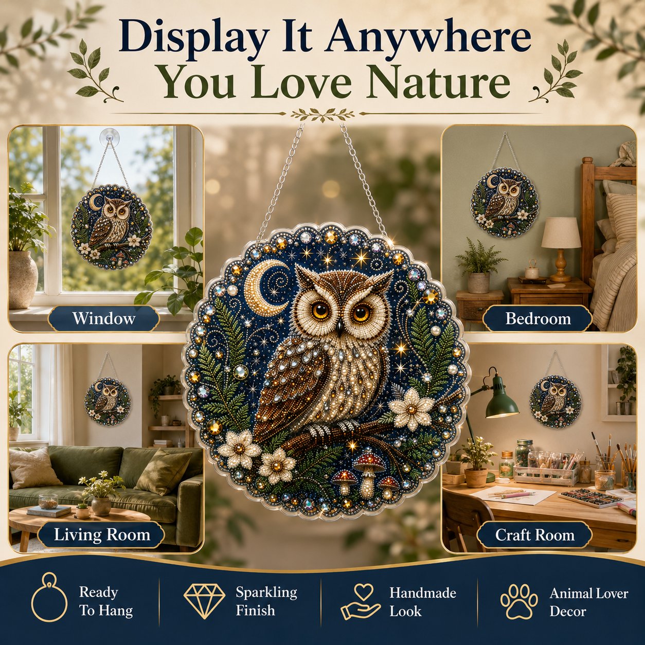 🔥 LAST DAY 49% OFF – ✨ Premium Animal Pearl Art DIY Hanging Ornament Kit | Luxury Flocked Canvas with Scratch-Resistant Non-Fading Pearl Beads DIY Handmade Animal Hanging Decor 🐾💎