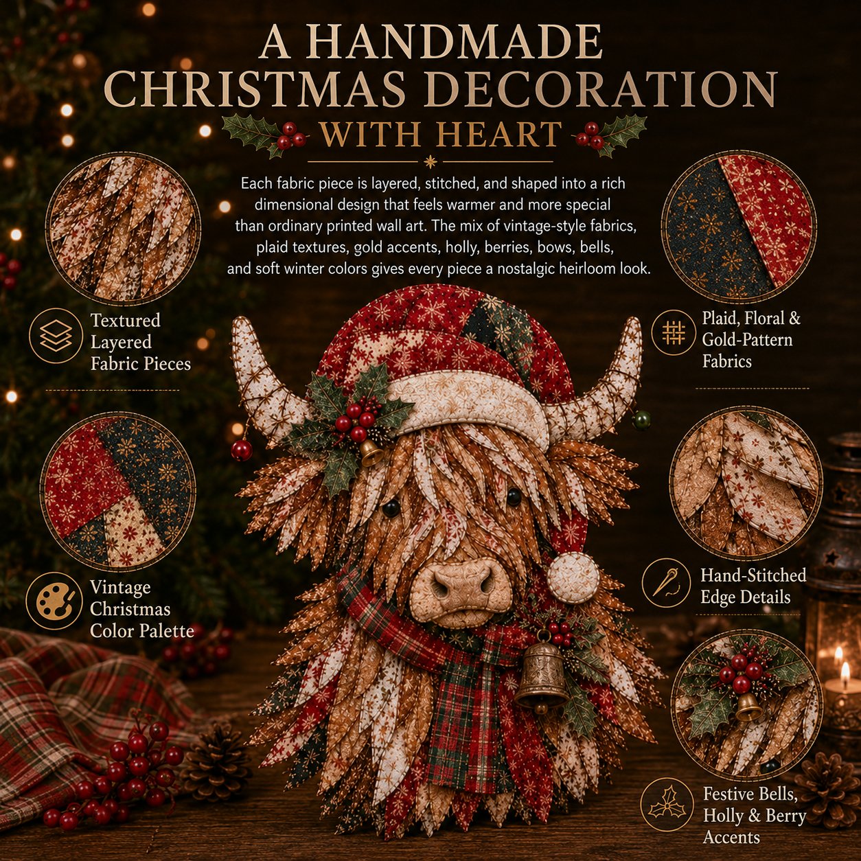 🔥LAST DAY 50% OFF - 🎅Christmas Patchwork Fabric DIY Decor Kit