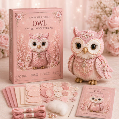 🔥LAST DAY 50% OFF - 💗Pink Woodland Friends DIY Felt Sewing Kit – Make Your Own Cute Animal