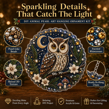 🔥 LAST DAY 49% OFF – ✨ Premium Animal Pearl Art DIY Hanging Ornament Kit | Luxury Flocked Canvas with Scratch-Resistant Non-Fading Pearl Beads DIY Handmade Animal Hanging Decor 🐾💎