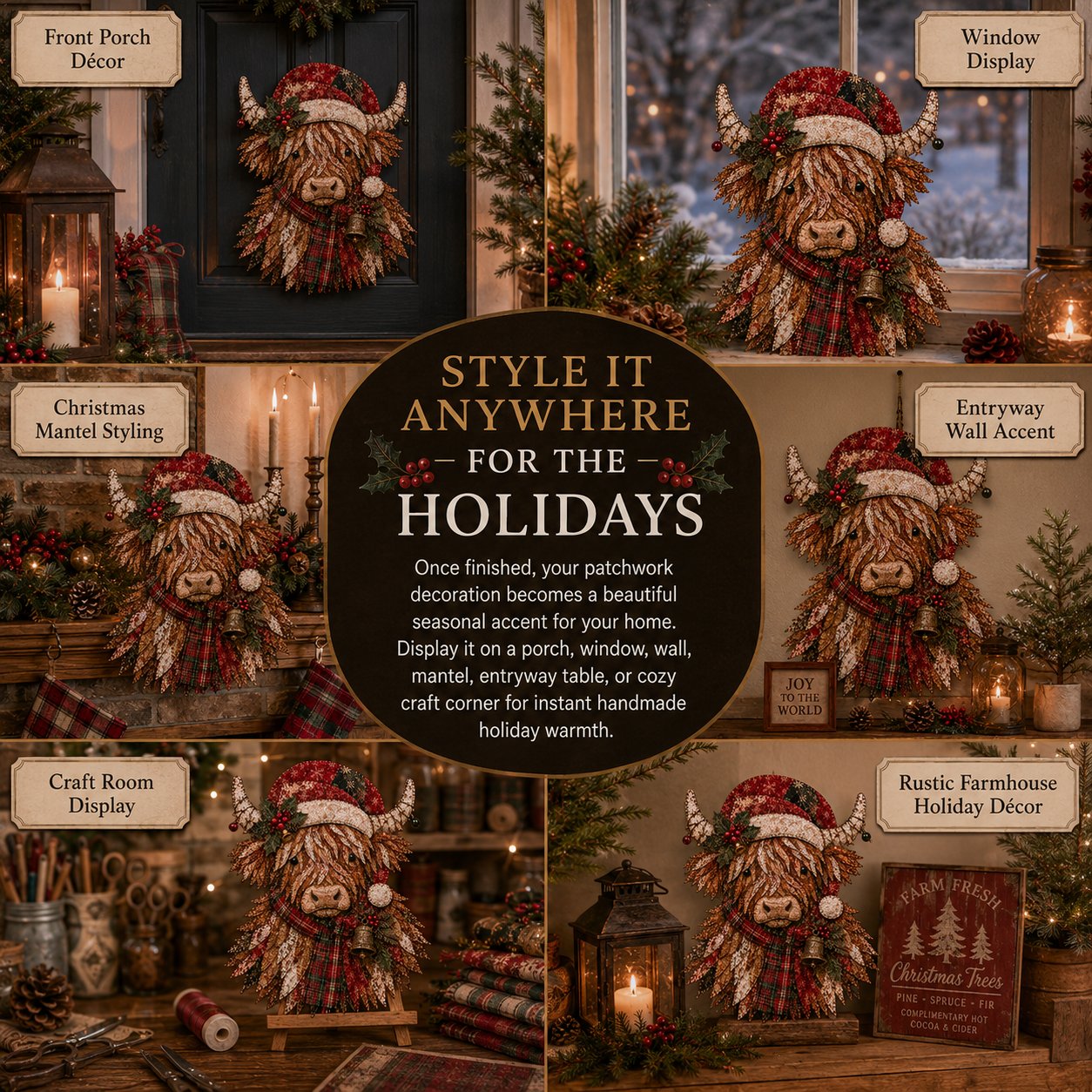 🔥LAST DAY 50% OFF - 🎅Christmas Patchwork Fabric DIY Decor Kit