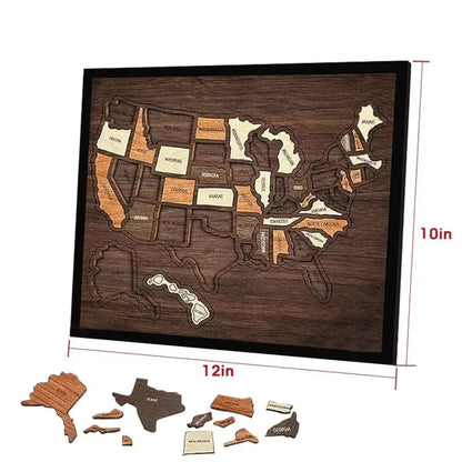 🇺🇸 Wooden USA Travel Map Puzzle🧩 DIY Your Own USA Photo Map & Track Every Journey✨