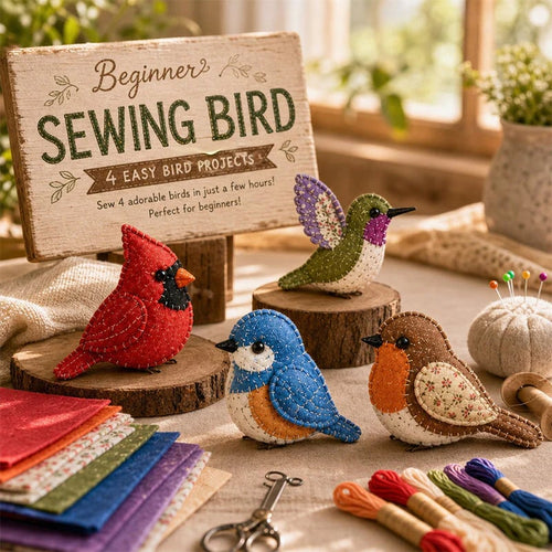 🧶Beginner-Friendly🐦DIY Fabric Animal Craft Kit – Creative Handmade Art