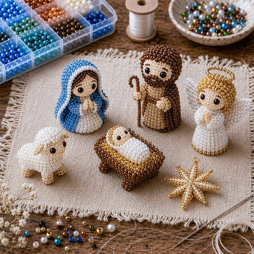 🔥Last Day 49% OFF - 🧵✝️DIY Nativity Scene Beading Kit