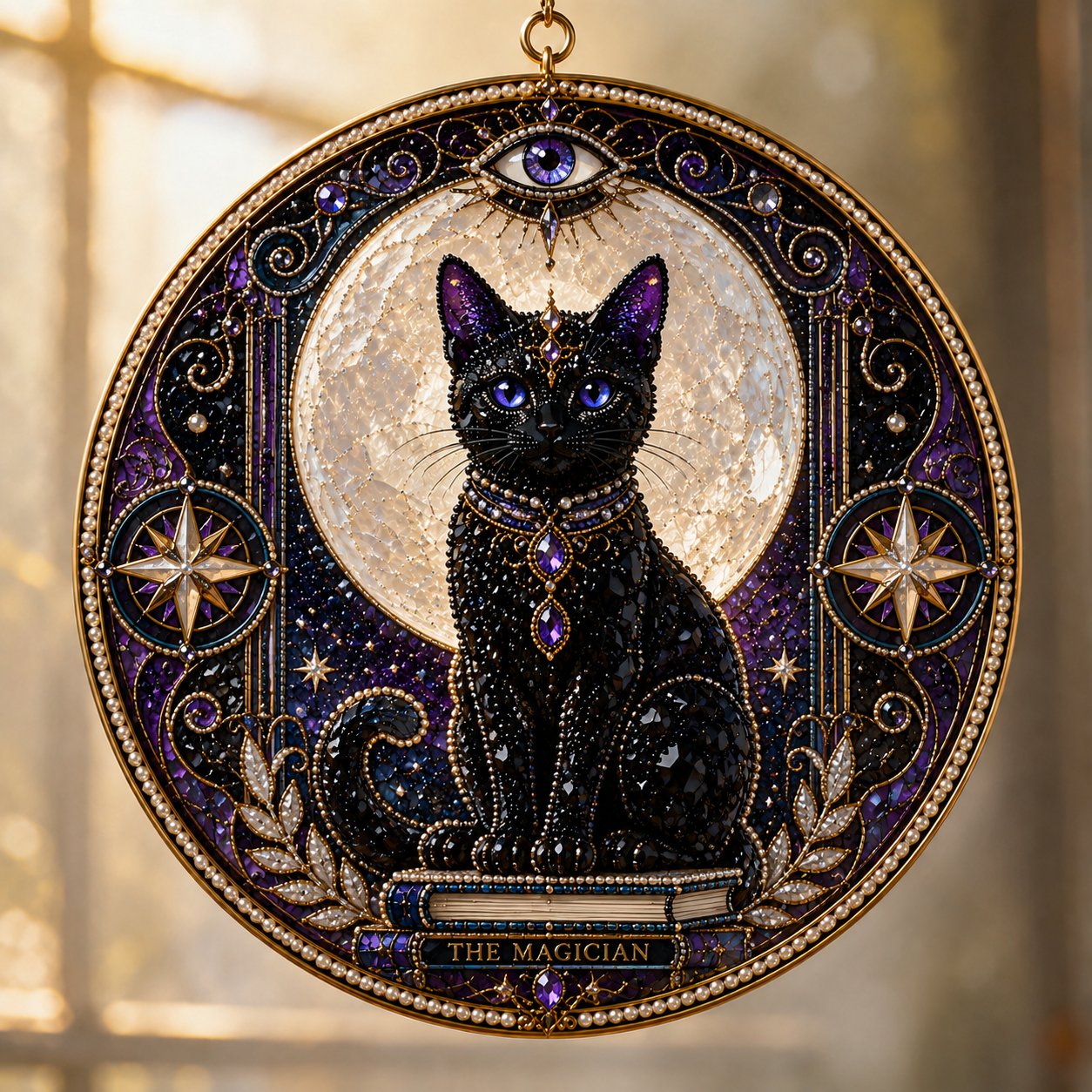 🔥Last Day 50% OFF - 🌙 DIY Celestial Black Cat Window Hanging Kit | 3D Pearl Bead Suncatcher 🔮✨(📦Buy 2 Free Shipping)