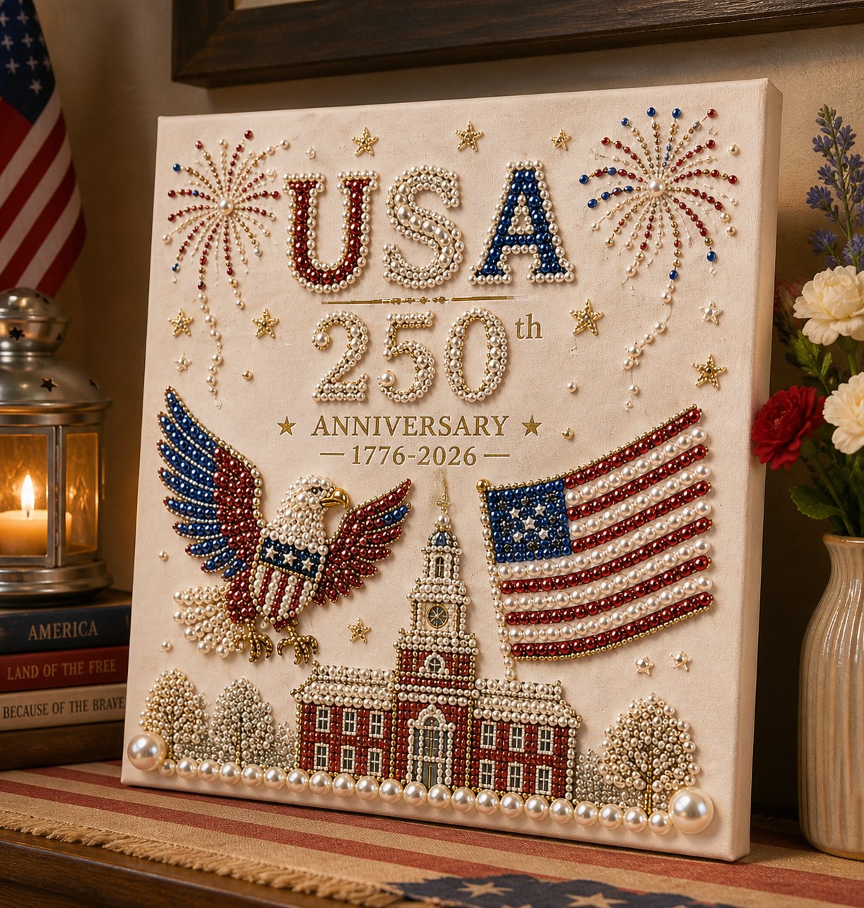 🇺🇸 USA 250th Anniversary DIY Pearl Painting Kit ✨❤️‍🔥