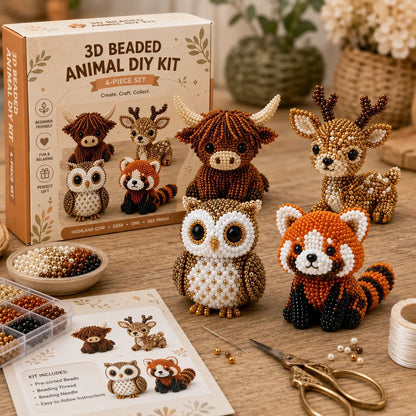 🧵✨Tiny 3D Beaded Animal DIY Kit
