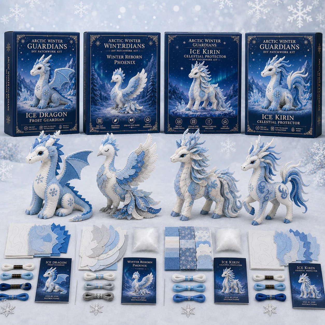 ❄️ Arctic Guardian DIY Kit – Pre‐Cut, Beginner Friendly, 3D Felt Plush 🧵