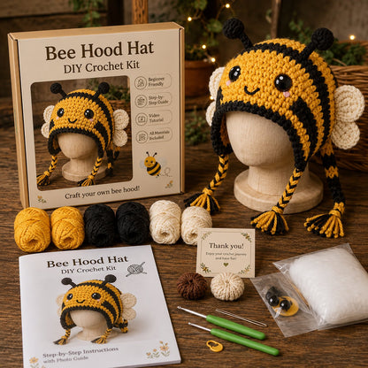 🐮 Animal Hood Hat DIY Crochet Kit