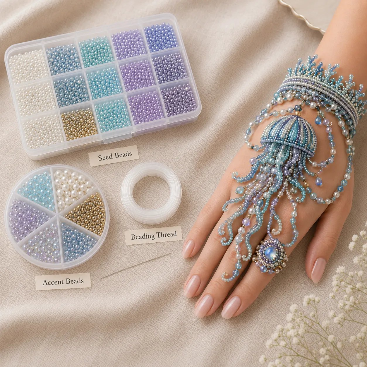 🌊 DIY Ocean Beaded Bracelet Kit – Create Your Own Sea-Inspired Jewelry ✨