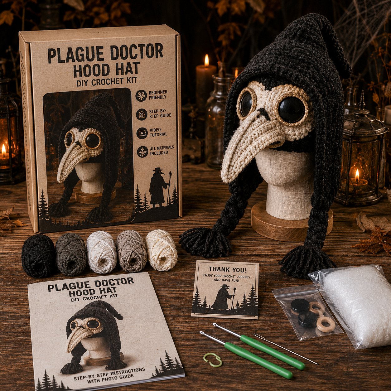 🎃 Halloween Hood Hat DIY Crochet Kit
