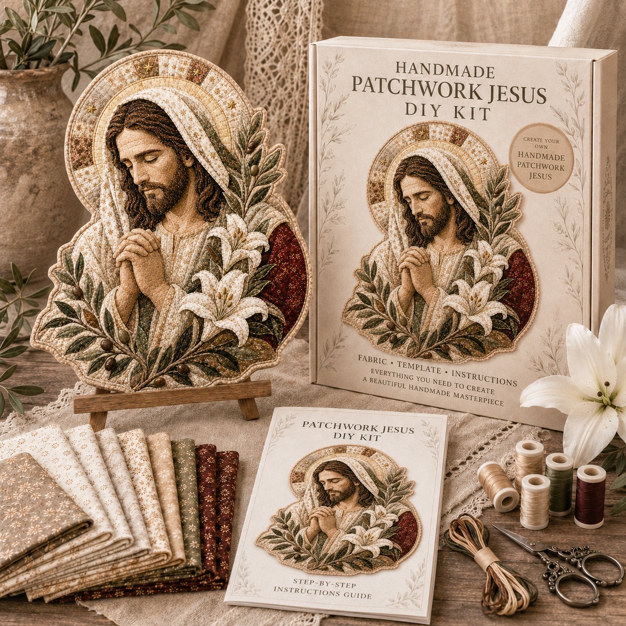 🧵Handmade Patchwork Jesus DIY Kit