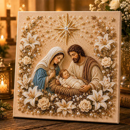 ✝️ DIY Jesus Pearl Art Kit | 3D Pearl-Style Christian Artwork for Prayer Corners & Faith Gifts