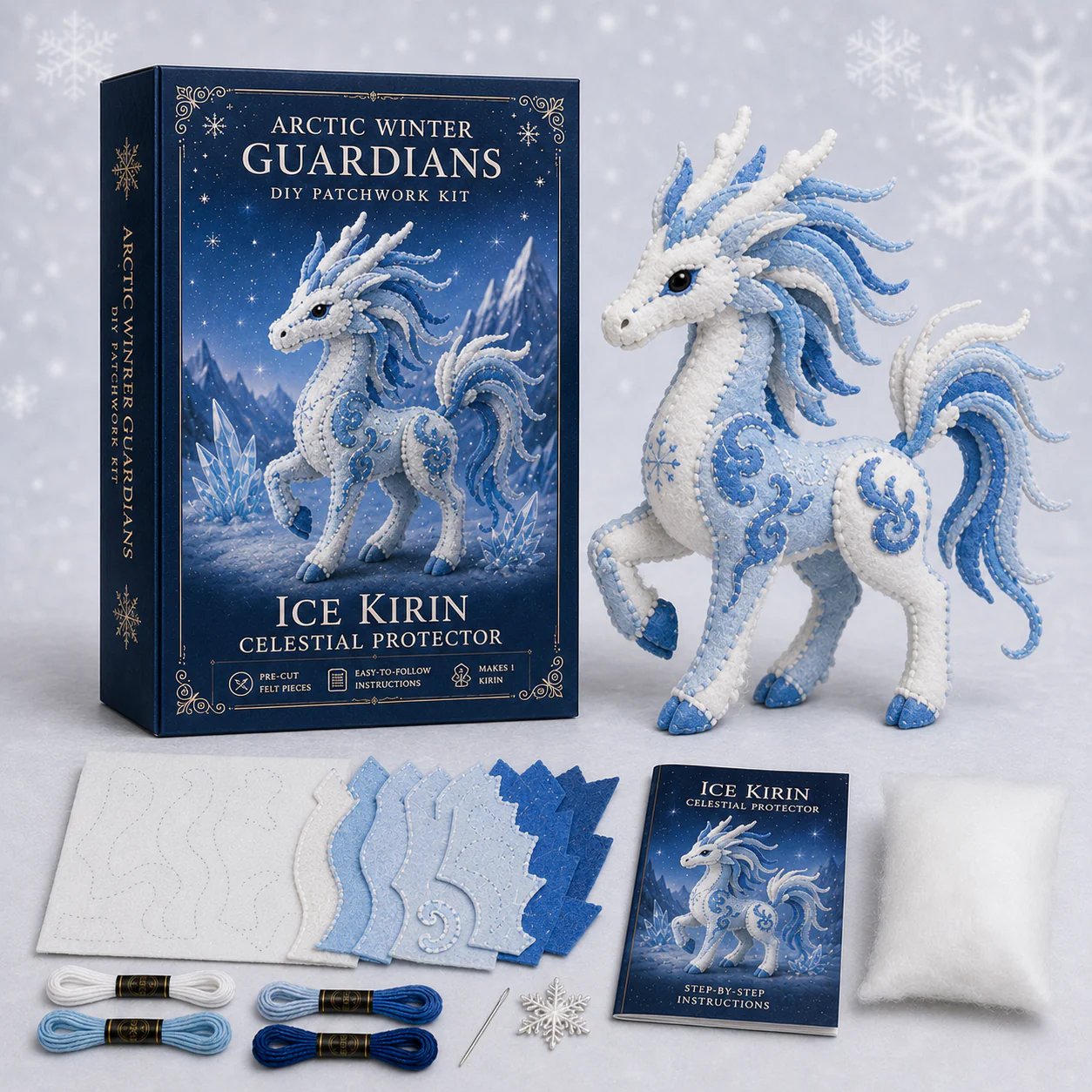 ❄️ Arctic Guardian DIY Kit – Pre‐Cut, Beginner Friendly, 3D Felt Plush 🧵