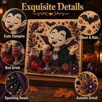 👻 Premium 3D Pearl Absurd Halloween Wall Art Kit | Luxury Flocked Canvas with Scratch-Resistant Non-Fading Pearl Beads DIY Funny Spooky Decor 🕷️✨