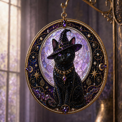 🔥Last Day 50% OFF - 🌙 DIY Celestial Black Cat Window Hanging Kit | 3D Pearl Bead Suncatcher 🔮✨(📦Buy 2 Free Shipping)