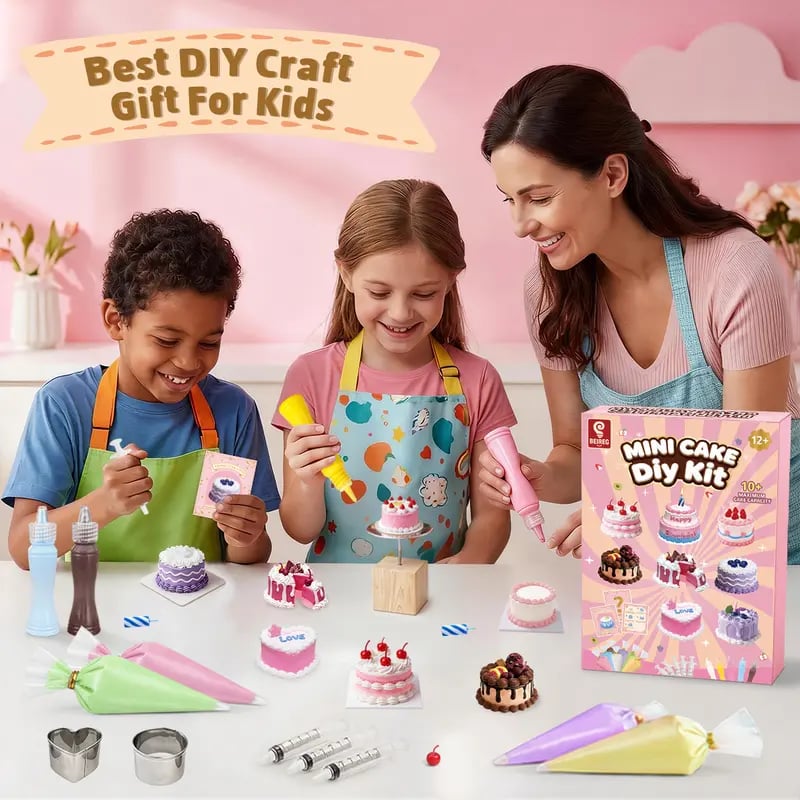 🍰Ultimate Mini Cake DIY Kit for Kids | Create 10+ Realistic Pretend Dessert🎁Perfect Gift for Creative Kids & Baking Lovers